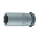 トラスコ インパクト用ロングソケット(差込角12.7)対辺19mm 69 x 52 x 36 mm T4-19AL 1点