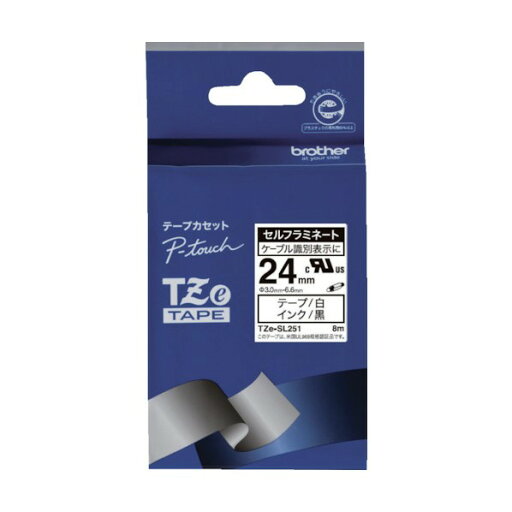 ブラザー販売 Tzeテープ ケーブルマーキング専用テープ 黒文字/白地/24mm TZE-SL251 1点 ブラザー販売 Tzeテープ ケーブルマーキング専用テープ 黒文字/白地/24mm TZE-SL251 1点