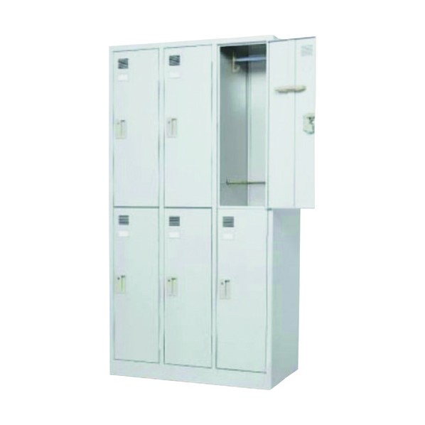 東洋事務器工業 6人用ロッカー ダイヤル FLK-6D-WH 1点