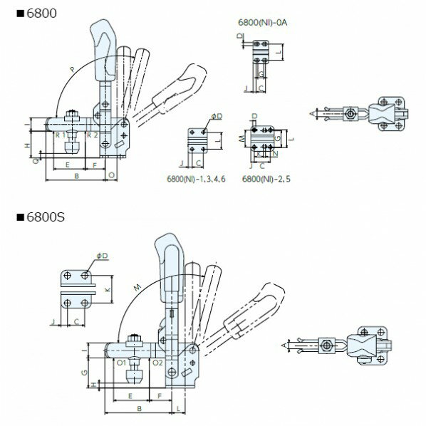 ナベヤ トグルダウンクランプ 6800NI-0 1点 2