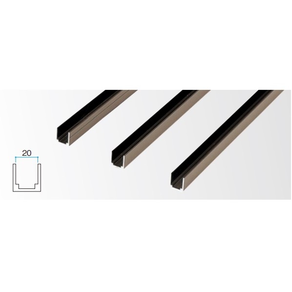 人工竹垣材料 アルミ胴縁用Cチャン 丸柱用 L1800mm ブロンズ AHA-18R 1本