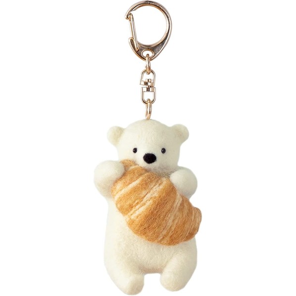 フェルトキット フェルト羊毛でつくるどうぶつとおやつのマスコット シロクマとクロワッサン H441-605 ..