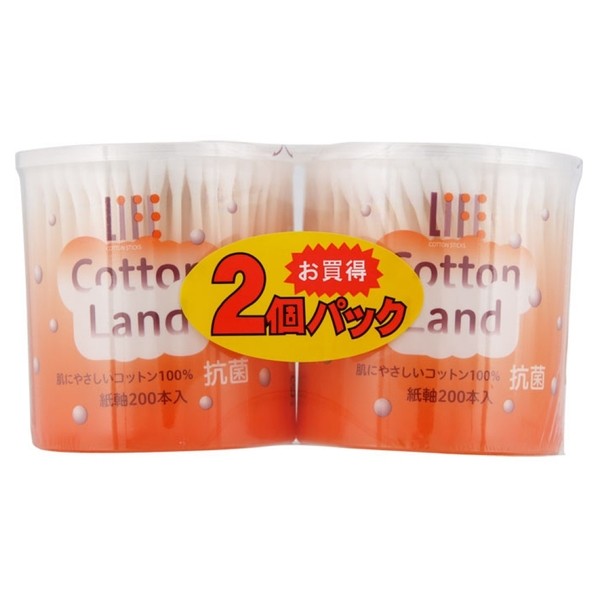 平和メディク コットンランド綿棒 200本X2個パック 1P．