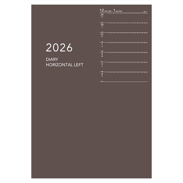 アポイント 2026 アホ゜イントノートタイフ゜ A5 1週間+横罫 フ゛ラウン◆ A5 ブラウン E8153 1冊