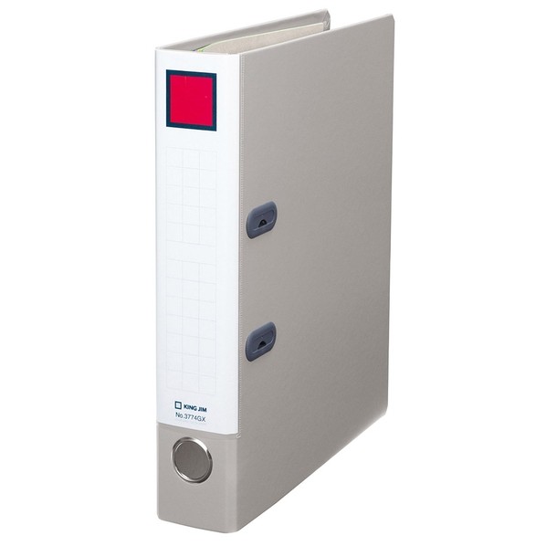 キングジム レバ-リングファイルGX Dタイプ A4タテ型 40mm 400枚 グレー 3774GXGR 1