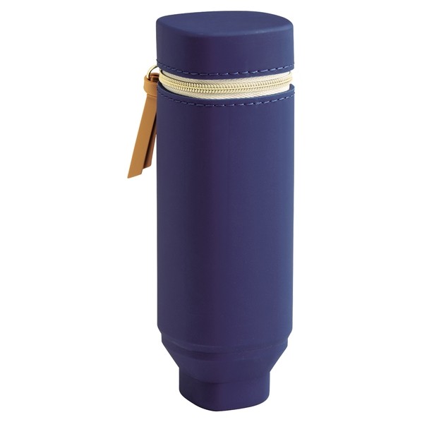 LIHIT LAB. Bloomin スタンドペンケース(スクエアタイプ) 55×55×170mm ネイビーブルー A-7732 1個