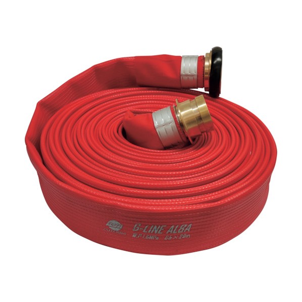 岩崎製作所 散水/消防用 1.6MPa 両面樹脂引ホース『Gラインアルバ』黄銅製町野式金具付(アルミ加締) 50..