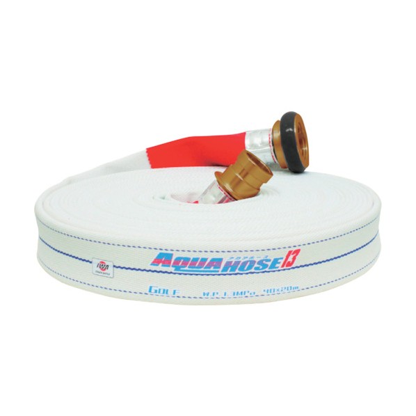 岩崎製作所 散水/消防用 1.3MPa ホース『ゴルフ』(内面ゴム引き)黄銅製町野式金具付(アルミ加締) 25Ax1..