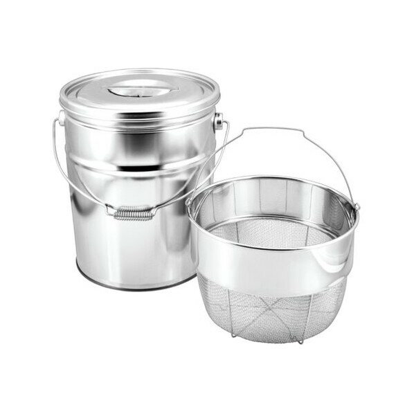 ミネックスメタル 18-8バケット2洗イカゴタイプ 18L 細目 18L JBK02181 1個