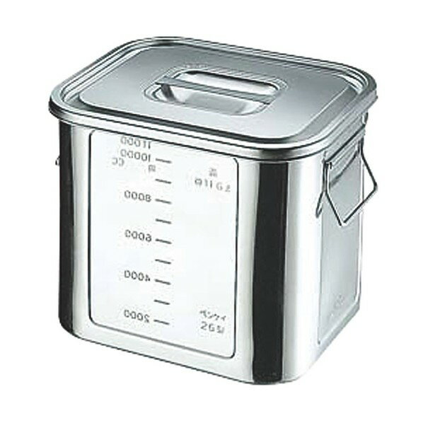 アズワン 角型目盛付ポット 取手付き 23.5L 4-1006-12 1個