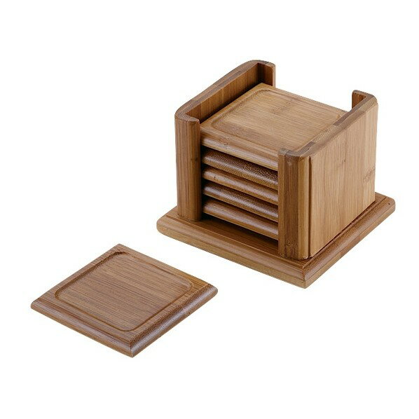 カンダ 竹 茶托角型 6Pセット 外寸縦×横×高さmm:70×70×H12 1点