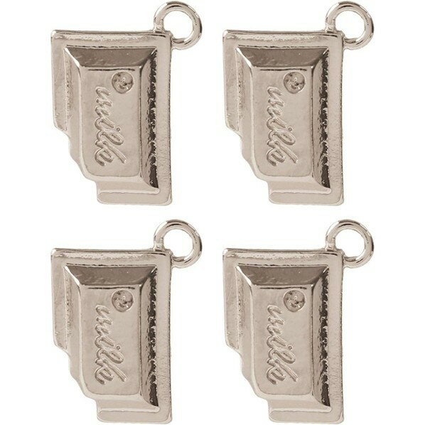 日本紐釦貿易 板チョコ チャーム W16×H23×D4mm シルバー A22-81-10 10個入