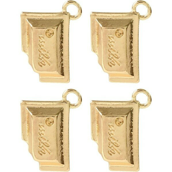 日本紐釦貿易 板チョコ チャーム W16×H23×D4mm ゴールド A22-80-10 10個入