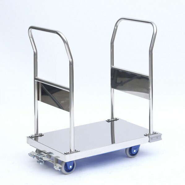 アズワン 静音ステンレス台車 両ハンドル ブレーキあり 積載荷重150kg 3-4799-04