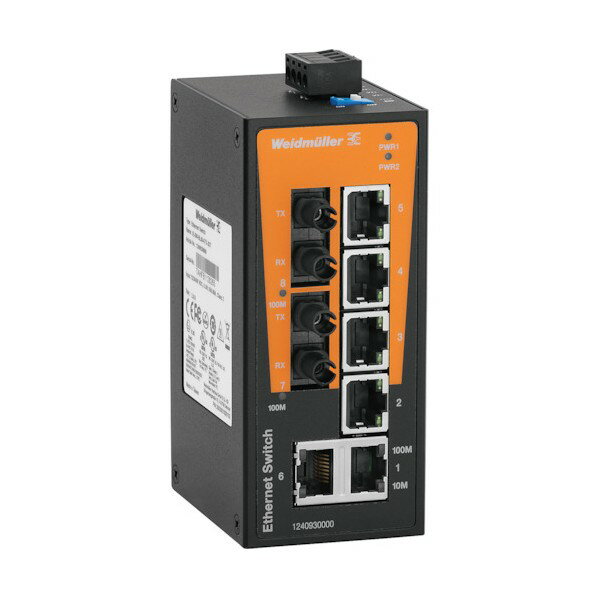 日本ワイドミュラー IE-SW スイッチングHUB 8ポートRJ45×6、ST×2 1240930000 IE-SW-BL08-6TX-2ST 1点