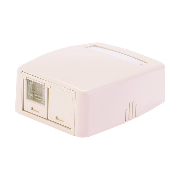 パンドウイット CAT6Aスプリングシャッター付きローゼットキット 2個口(1ジャック+1ブランク) 白 JOQ1B..