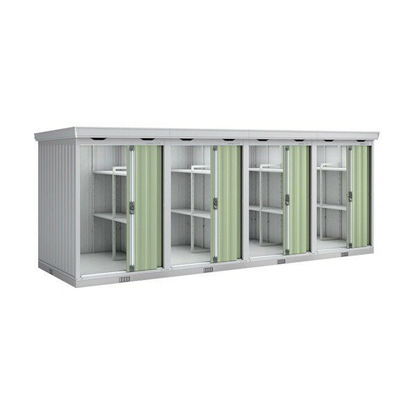 ※法人専用品※イナバ 物置 引き戸タイプ連続型 FL-1418SL-2 豪雪型 PS プラチナシルバー GJB35H 1台(4)