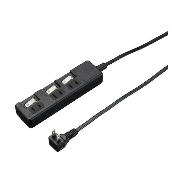 ヤザワ 雷ガード付 3個口 節電タップ 1m ブラック H8KS331BK 1個
