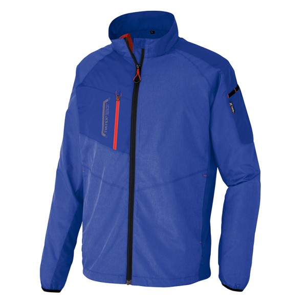 特徴 撥水性に優れたスポーツテイスト裏メッシュジャケット。 特徴・ポイント 撥水 ●素材/240Tマイクロタフタ ポリエステル100% ●ファスナー/プラスチック（スライダー/金属） 着丈:79cm 裄丈:94 胸廻:134cm 仕様 サイズ 4L カラー 106杢ブルー 入数 1点 50118