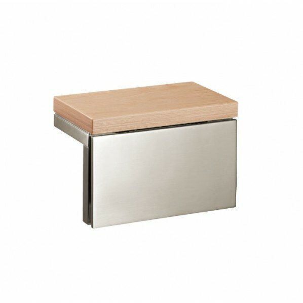 オンリーワンクラブ 強化木 ペーパーホルダー (小) サテンニッケル+ライトブラウン KN4-SE0534N 1個