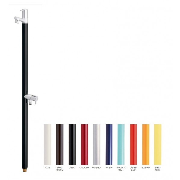 オンリーワンクラブ ジラーレW(補助蛇口付)不凍コマタイプ ブライトレッド TK3-FKWR 1本