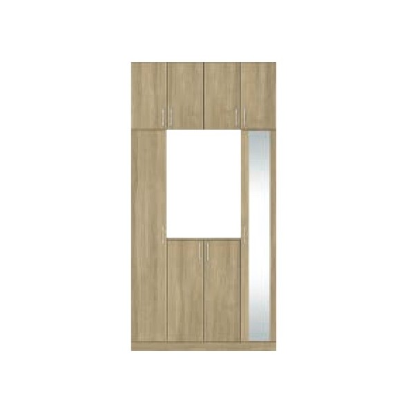 玄関収納 Cデザイン D-11型 H17トール 取手付き ロの字（4枚扉）フロート施工タイプ 間口1,200mm ヒッコリーブラック 1セット