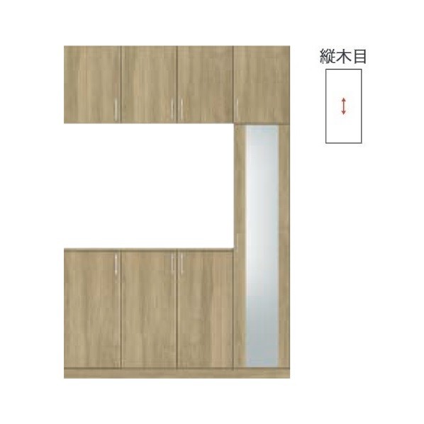 玄関収納 Rデザイン A-11型 H17 トール 取手付き コの字(4枚扉)台輪施工タイプ 間口1,600mm ウォールナットダーク 1セット