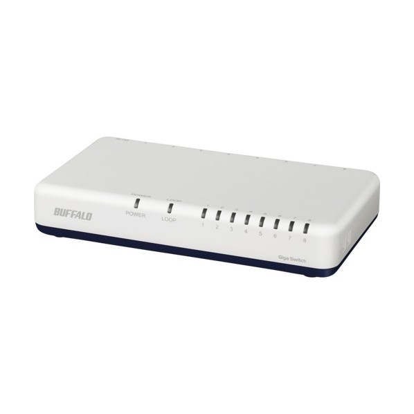 Giga8ポート スイッチングハブ 電源外付け プラスチック筐体 マグネット付属 ホワイト LSW7-GT-8EP/WH 1個