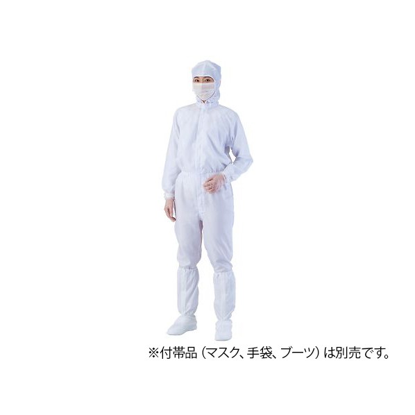 アズワン 異物混入対策フード一体ツナギ服(AS1403 男女兼用) M 白 4-2370-02 1着