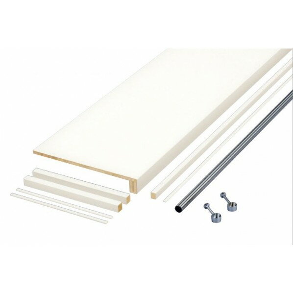 南海プライウッド 棚収納パーツ 枕棚セット Vシリーズパイプ付 幅1800×奥行450mm シェルホワイト VM-S6..