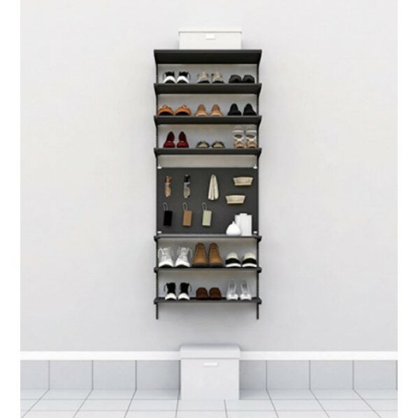 南海プライウッド 棚収納 ランバーシリーズ シューズクローク 靴収納＋有孔パネル 3尺 奥行300mm ダー..