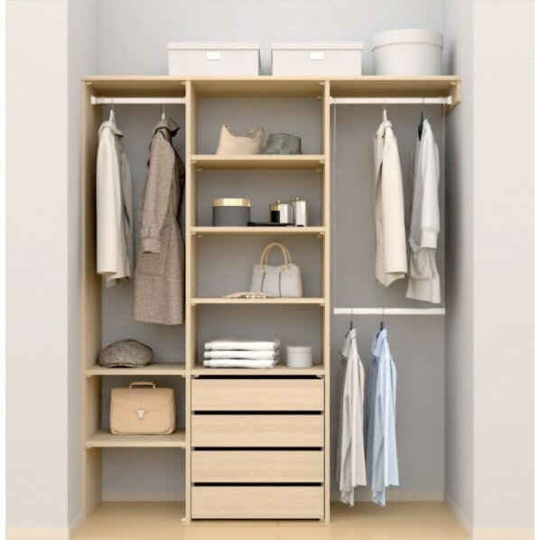 南海プライウッド クローゼットシステム収納 ウォールゼット ノエル3 6尺 ブライトウォールナット AA00..