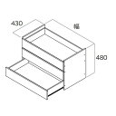 南海プライウッド 収納材 フレーム引出し 3段 幅800mm×奥行430mm シェルホワイト N3F3-D4W08-LW 1セット