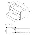 南海プライウッド 収納材 フレーム引出し 3段 幅800mm×奥行430mm アッシュウォールナット N3F3-D4W08-AJ 1セット