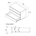 南海プライウッド 収納材 ボックス引出し 3段 奥行590mm×幅600mm シェルホワイト N3B3-D6W06-LW 1セット(3)