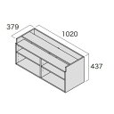 南海プライウッド インテリアオープン収納 シェルフボックスA 1020×379×437mm ダークグレー LB1020A-DG-A 1セット