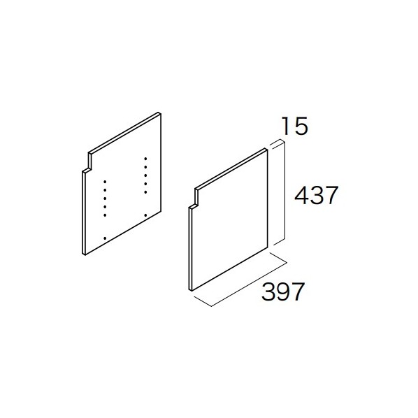 南海プライウッド インテリアオープン収納 ボックスエンド ミディアム 15×397×437mm ブラックウォールナット LEM-BJ-A 2枚