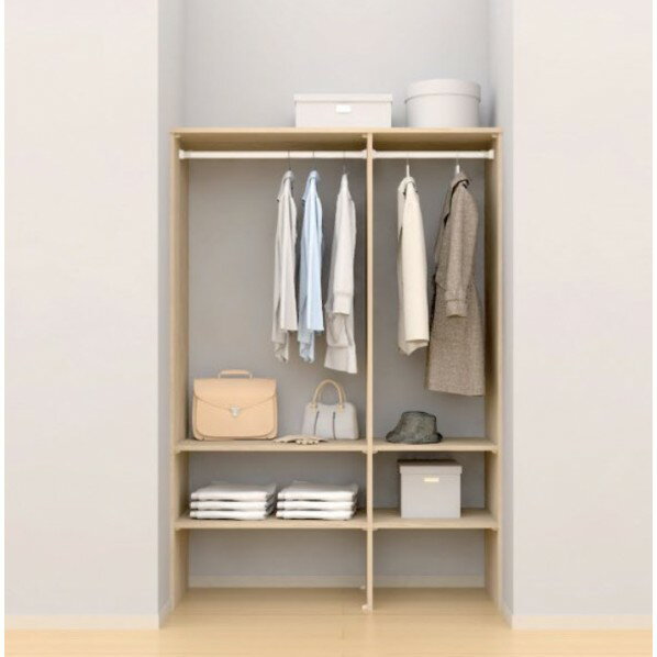 南海プライウッド クローゼットシステム収納 ウォールゼット ノエル3 4.5尺(1.5M) シェルホワイト AA000401LW 1セット