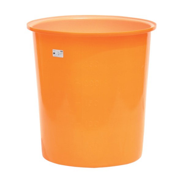 ※法人専用品※スイコー 【車上渡し】M型丸型容器300L 815×850mm オレンジ M-300 1個