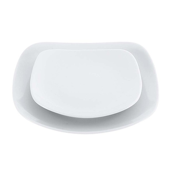 アズワン 磁器 中華・洋食兼用食器 白撫角皿 8179630 15cm 63-7195-04 1点