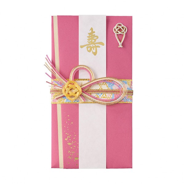 マルアイ 金封（祝儀袋）絢 フェミニン 95×180mm ピンク 644P 1枚