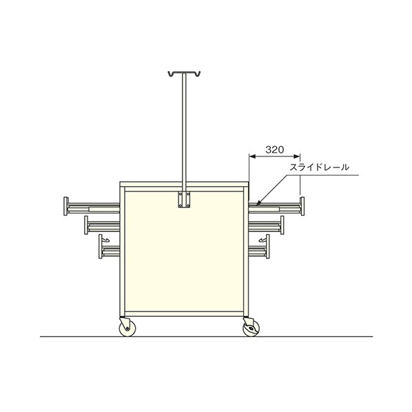 アズワン 点滴処置車 2列両引出し 0-7922-22