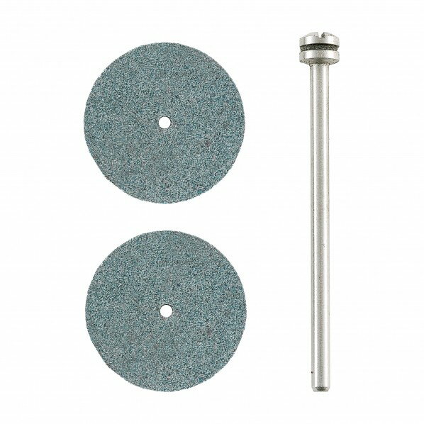 プロクソン ディスク砥石(GC)2枚シャフト付き 形状:円盤φ22mm×3mmシャフト径:φ2.35mm 26305 2枚