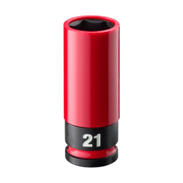 ホイールナット用インパクトソケット 1/2インチ（12．7mm）角 21mm（赤） 4932493373A 1個