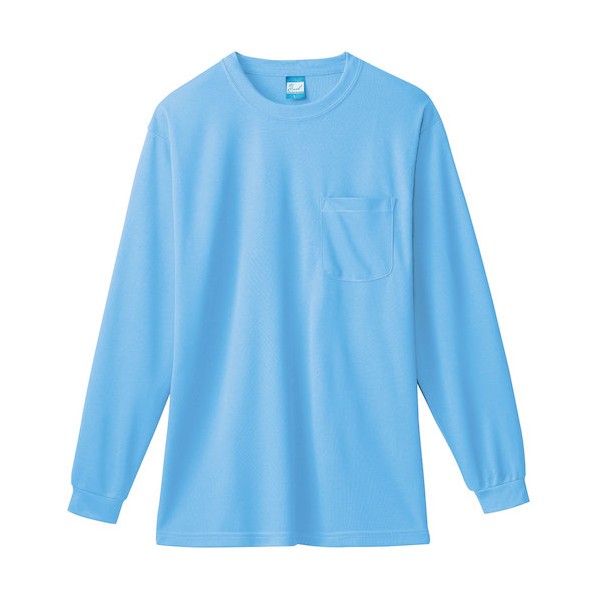 桑和 50122 長袖Tシャツ(胸ポケット付き) サックス M サックス 50122-209-M 1着