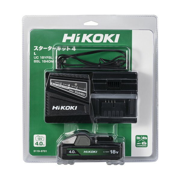 HiKOKI(ハイコーキ) 18Vバッテリー スターターキット4 UC18YFSL (L) 1台