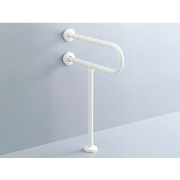 大便器用手すり(壁床固定式) 樹脂被覆タイプ D800、H700 ホワイト KF-525AE80J/WA 1点