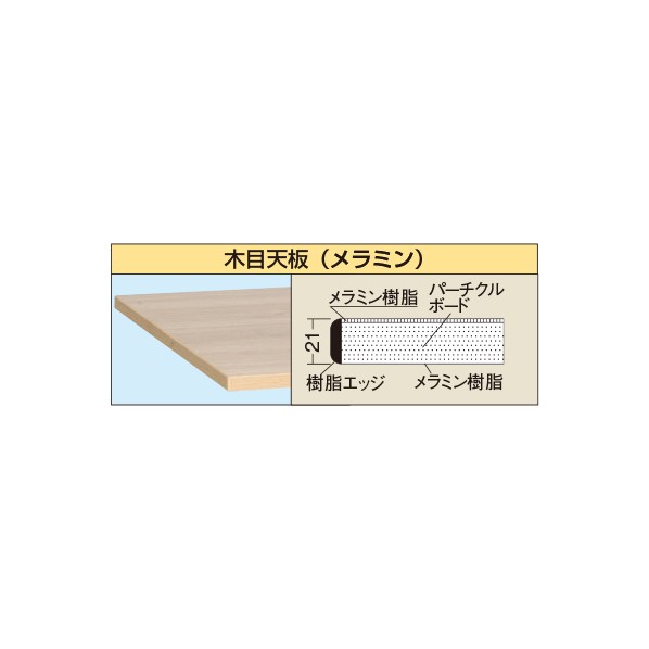 メラミン天板(天板厚21/木目/パーチクル) KK-9075MKTC 1枚【2506DFD_5】