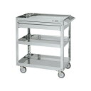 サカエ ステンレススーパーワゴン(SUS304/プレート式ナイロンウレタン車/ステンレス金具仕様/引出付) SAP3-6083ASNU 1台【2506DFD_5...