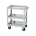 サカエ ステンレススーパーワゴン(SUS304/プレート式導電性ゴム車/スチール金具仕様) SAP3-9073DCJ 1台【2506DFD_5】